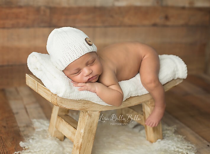 Baby boy on bench