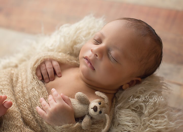 Baby boy with dog prop