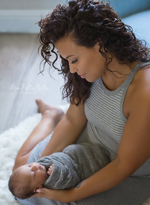 Mommy and son in nursery